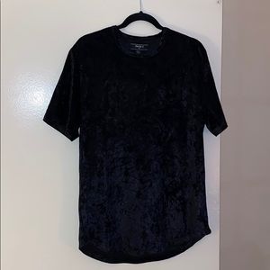 Unisex Black Velour T Shirt